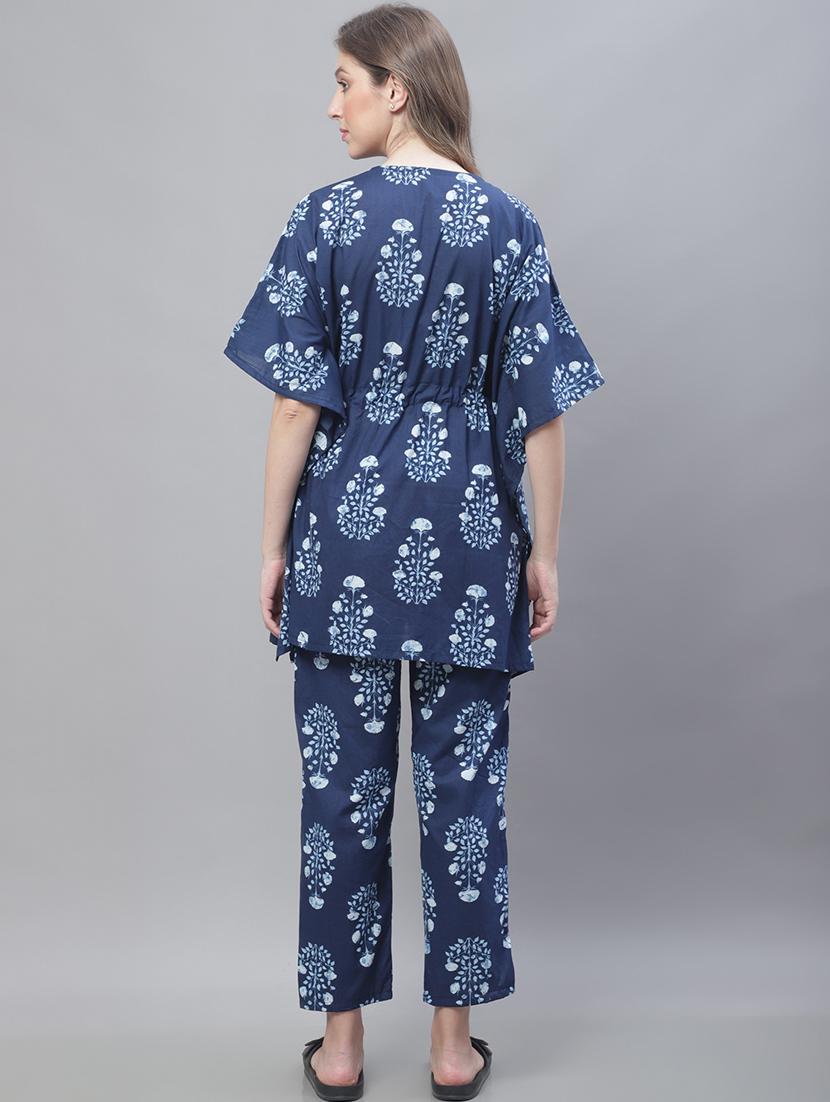v-neck printed nightwear pyjama set - 19867461 - Standard Image - 2