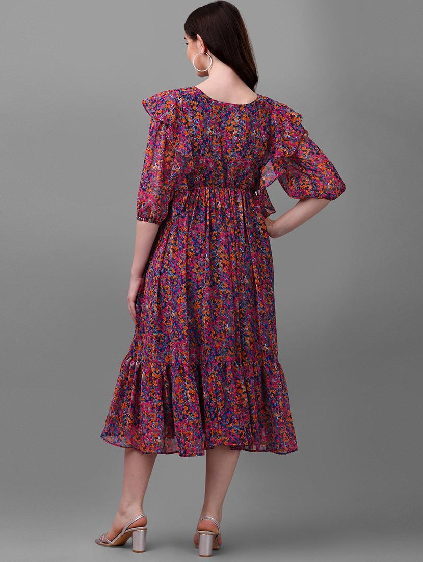 women's tiered dress floral dress - 19867576 - Standard Image - 2