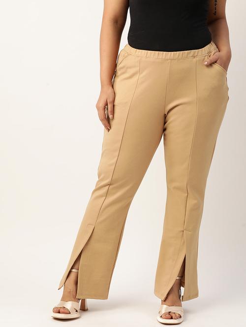 women solid flat front bootcut pants - 19868291 -  Standard Image - 0