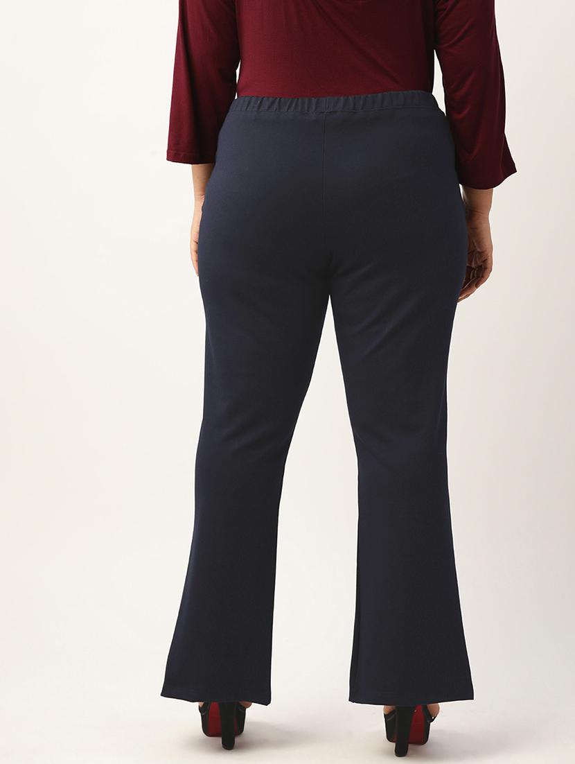 high rise solid flat front trouser - 19868293 - Standard Image - 2