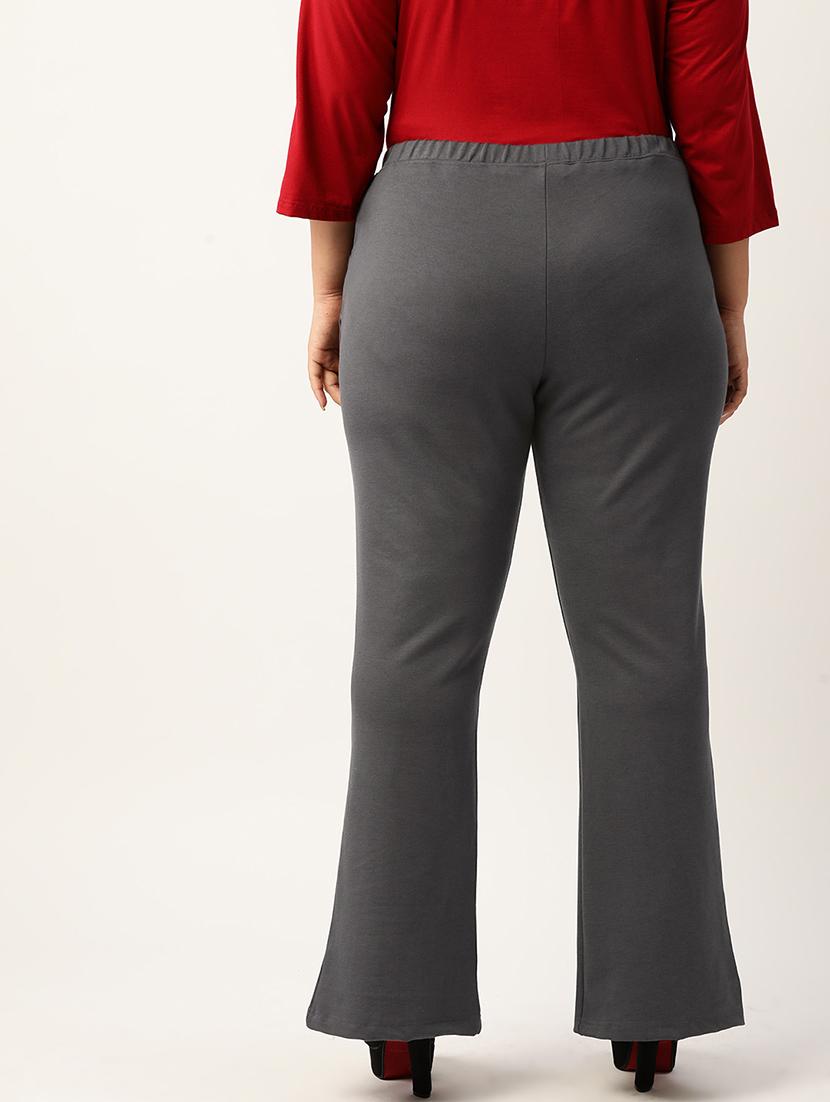 high rise solid flat front trouser - 19868294 - Standard Image - 2