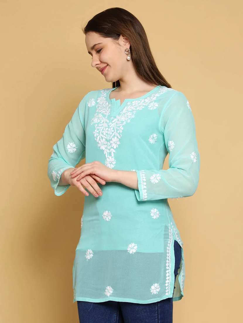 women hand embroidered straight kurti  - 19868564 -  Standard Image - 2