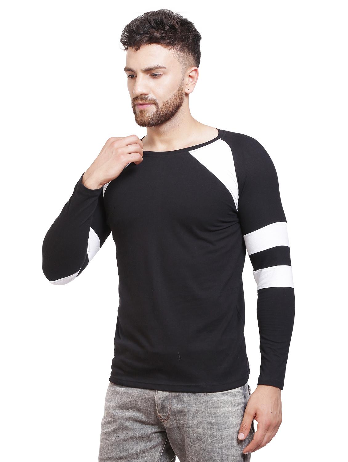 monochrome color block cut & sew t-shirt - 19868806 - Standard Image - 2