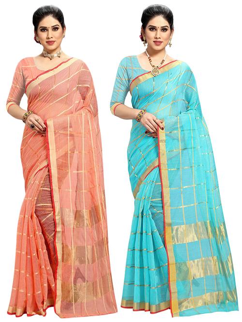 women's saree combo with blouse - 19870400 -  Standard Image - 0
