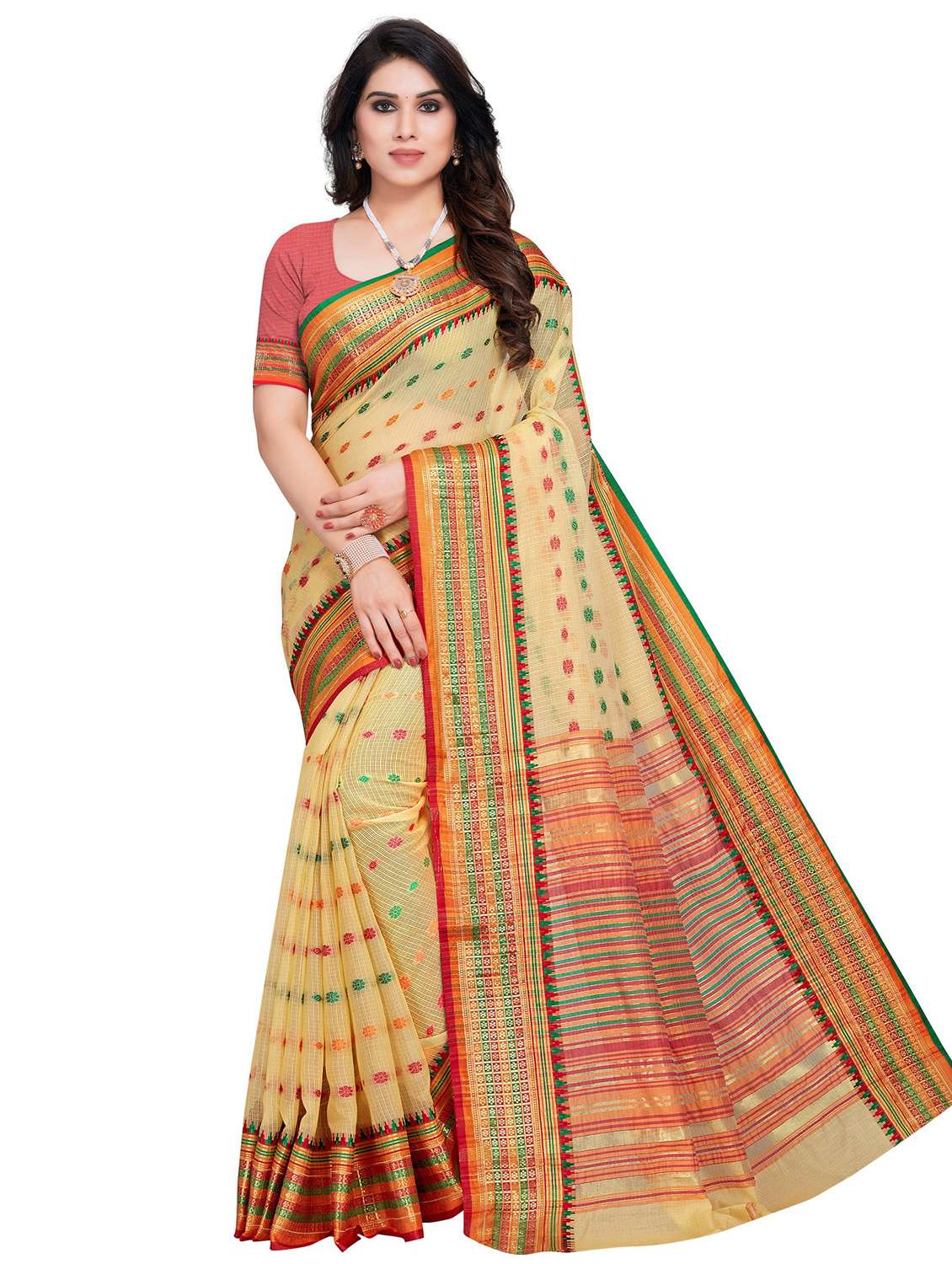 women's self design multi colored saree with blouse