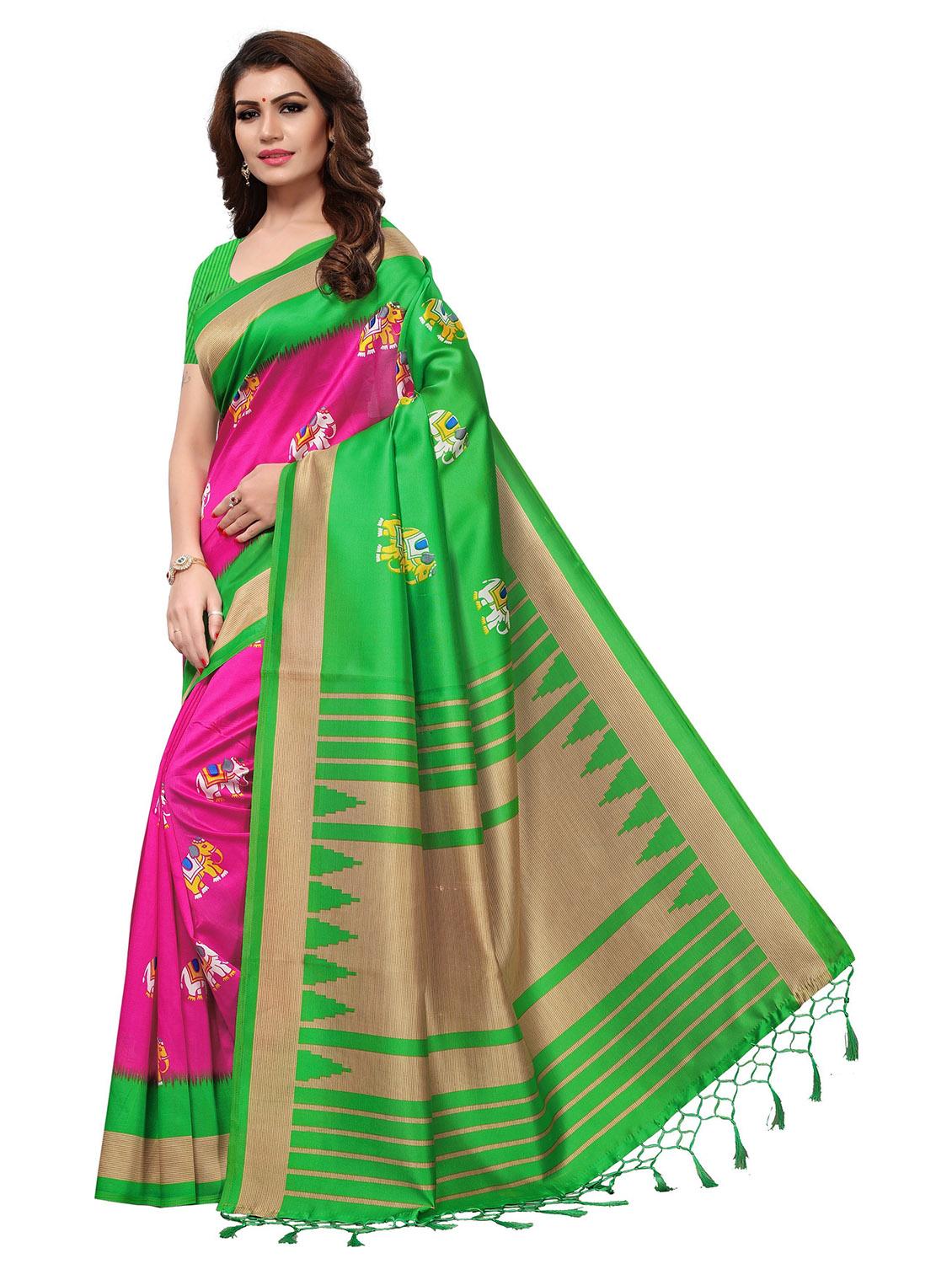 self design printed saree with blouse - 19870923 - Standard Image - 2