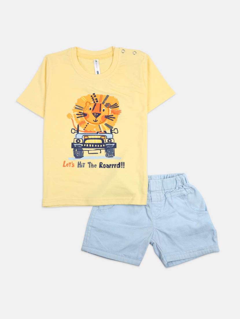 boys printed t-shirt with shorts set