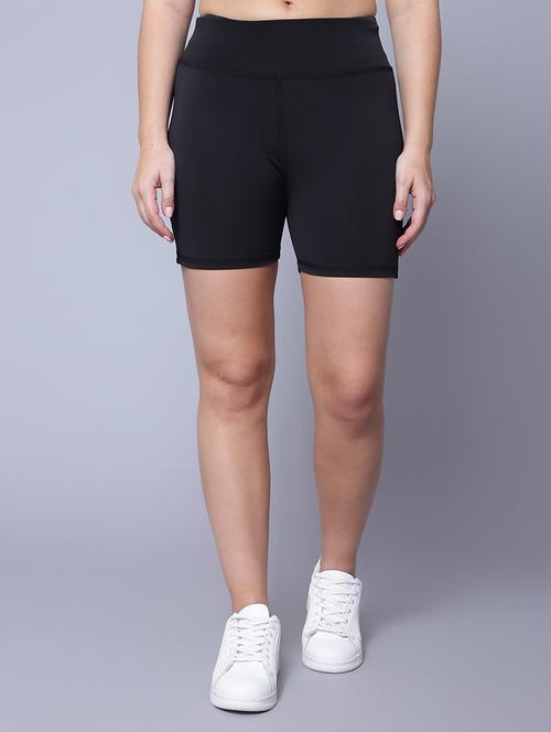 mid rise solid regular shorts - 19874008 - Standard Image - 0