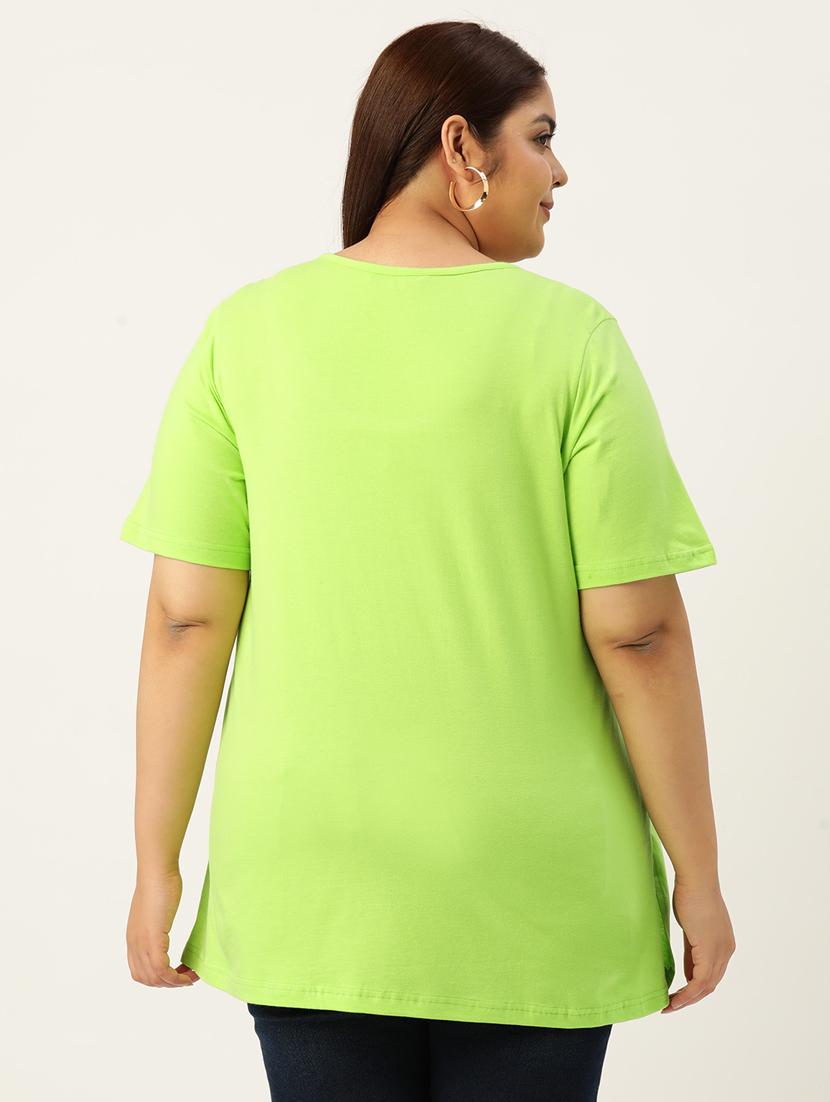 women's plain round neck t-shirt - 19874756 - Standard Image - 2