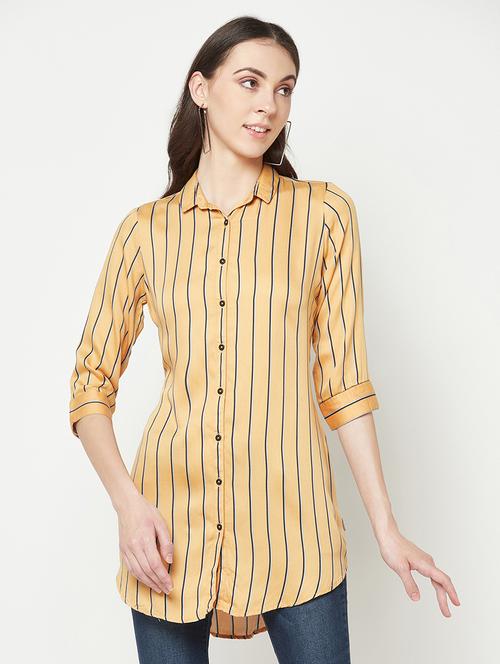 orange striped long shirt - 19874834 -  Standard Image - 0