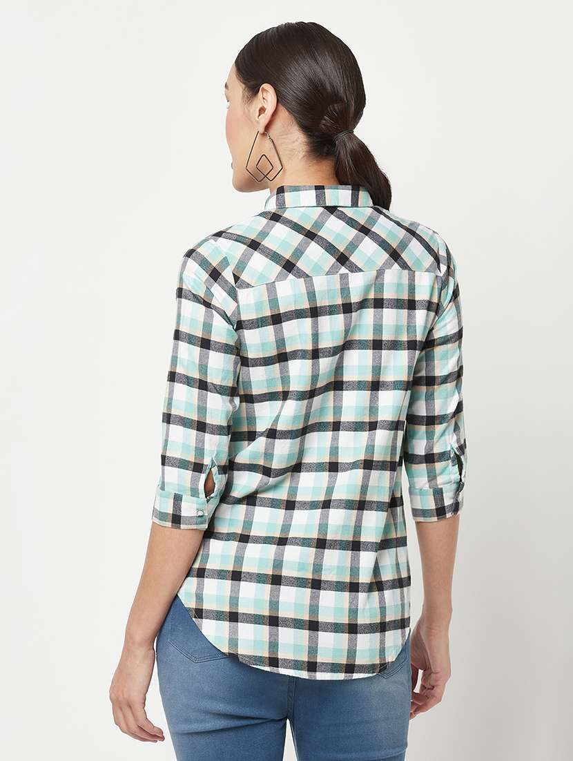 blue check print regular shirt - 19874835 - Standard Image - 2