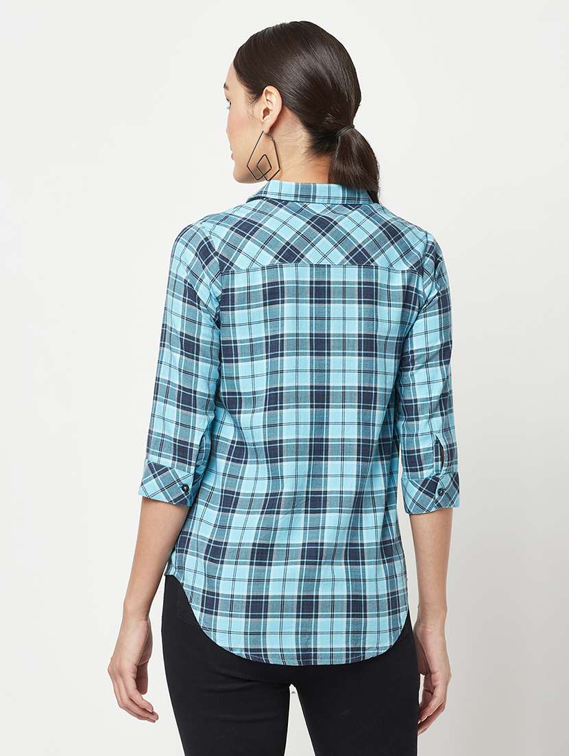 blue check print regular shirt - 19874837 -  Standard Image - 2