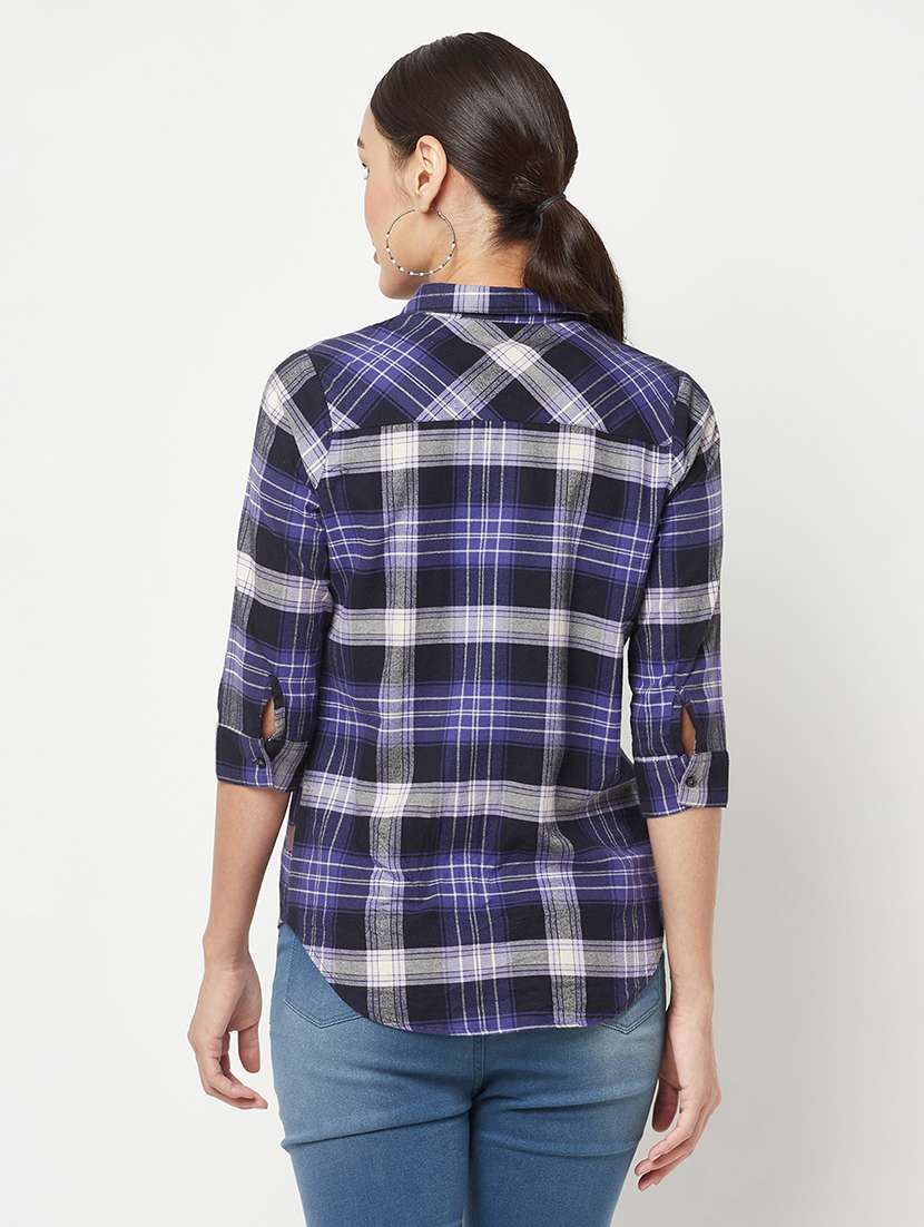 blue check print regular shirt - 19874848 - Standard Image - 2