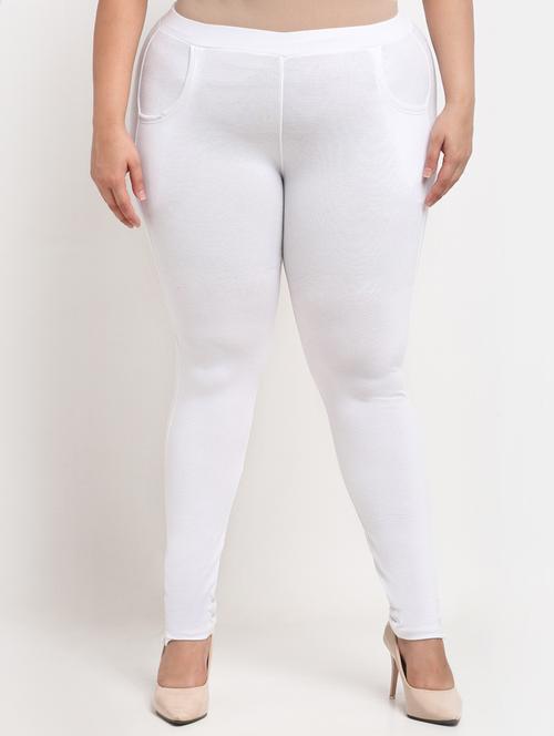white cotton leggings - 19874866 -  Standard Image - 0