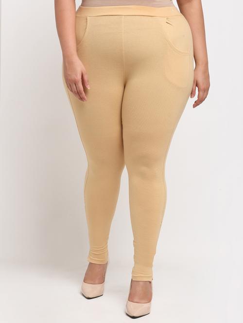 beige cotton leggings - 19874867 - Standard Image - 0