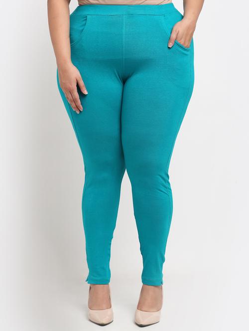 green cotton leggings - 19874869 - Standard Image - 0