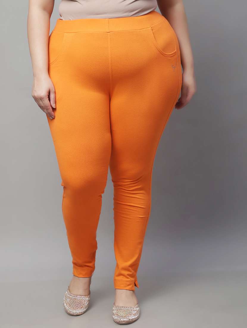 orange cotton leggings