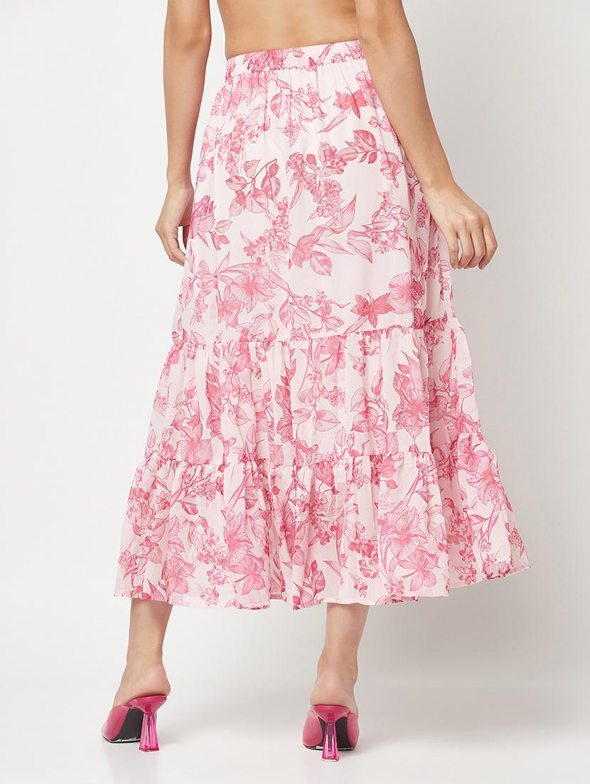high waist printed flared skirt - 19874886 - Standard Image - 2