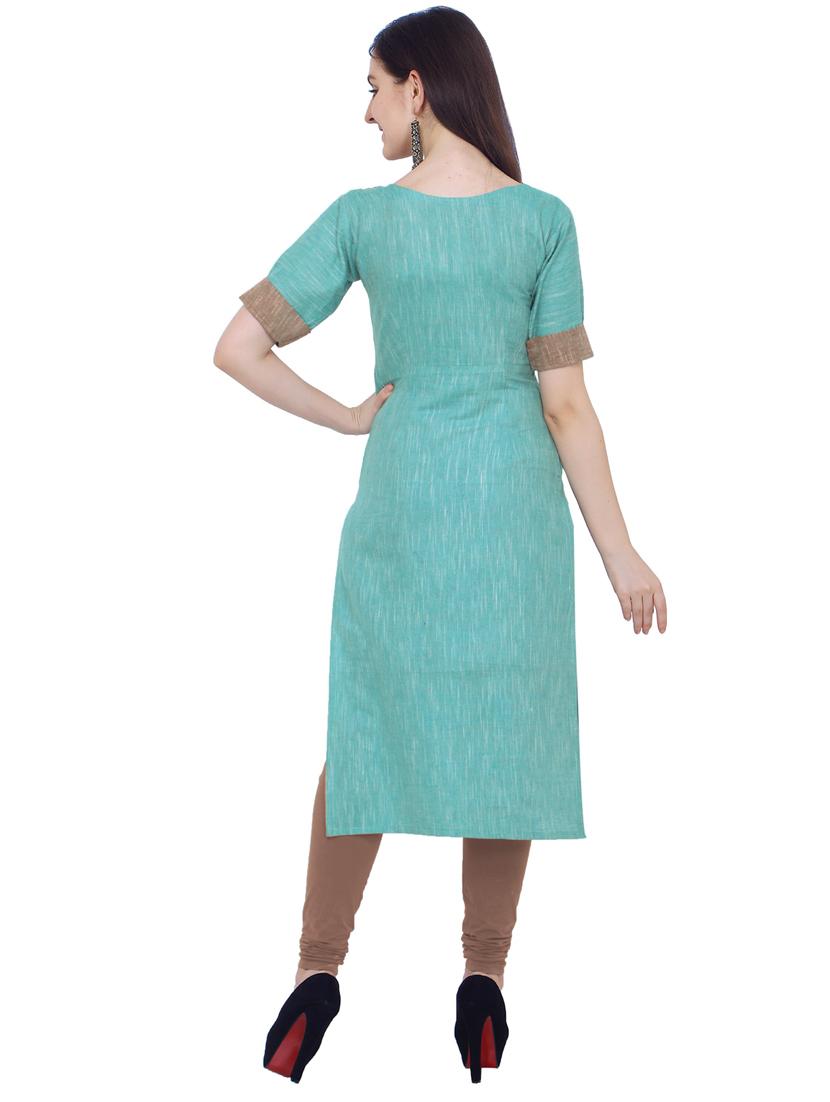 multi colored cotton blend straight kurta - 19875292 - Standard Image - 2