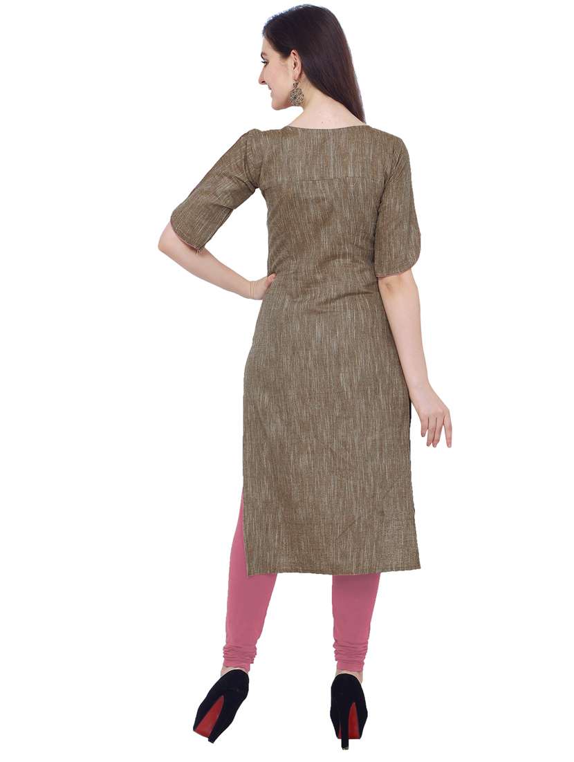 women cotton blend straight kurta - 19875301 -  Standard Image - 2