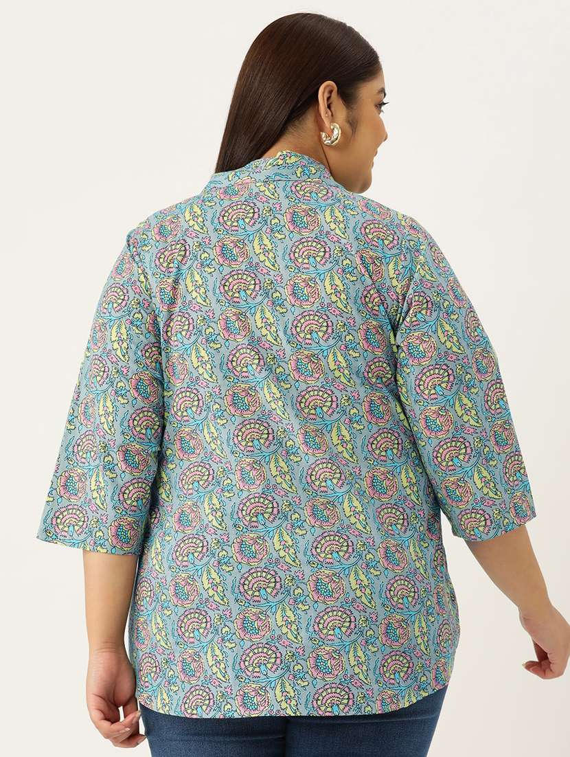 women printed cotton plus size shirt - 19875846 - Standard Image - 2