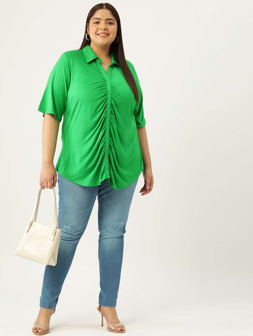 Women's Ruffle Collared Top