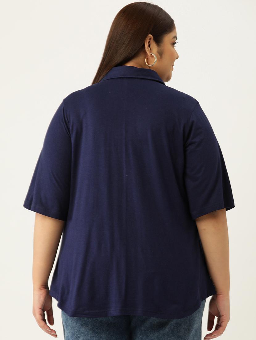 women's straight collared top - 19876343 - Standard Image - 2