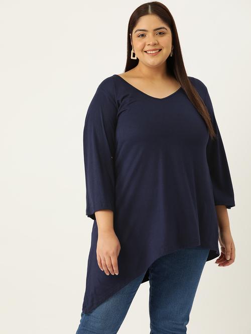 women's high-low v neck top - 19876353 -  Standard Image - 0