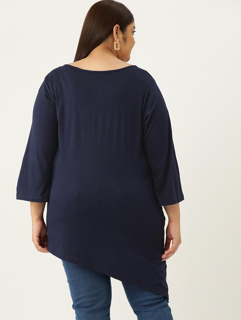 women's high-low v neck top - 19876353 - Standard Image - 2