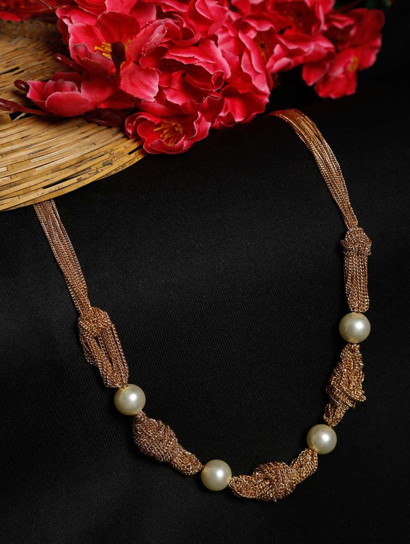 multi colored metal short necklace