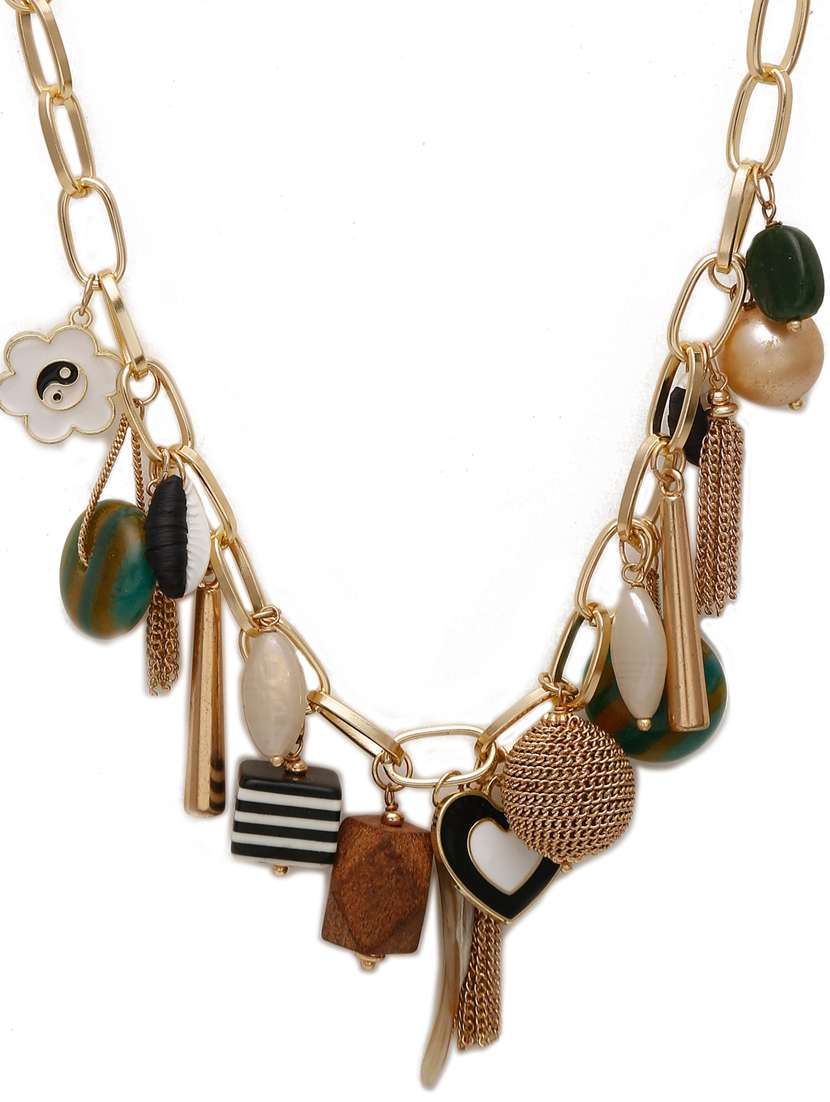 Multi Colored Metal Short Necklace