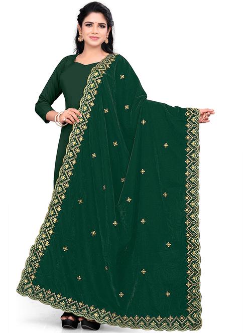green velvet dupatta - 19877551 - Standard Image - 0