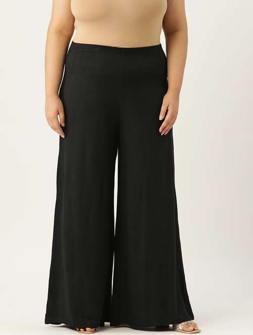 black solids flared palazzo - 19877662 -  Standard Image - 0