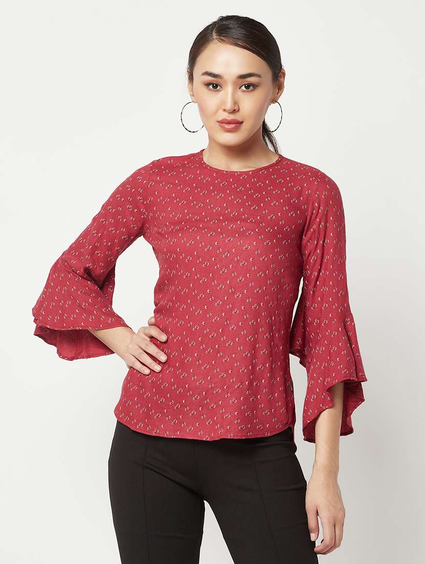 women's a line crew neck top