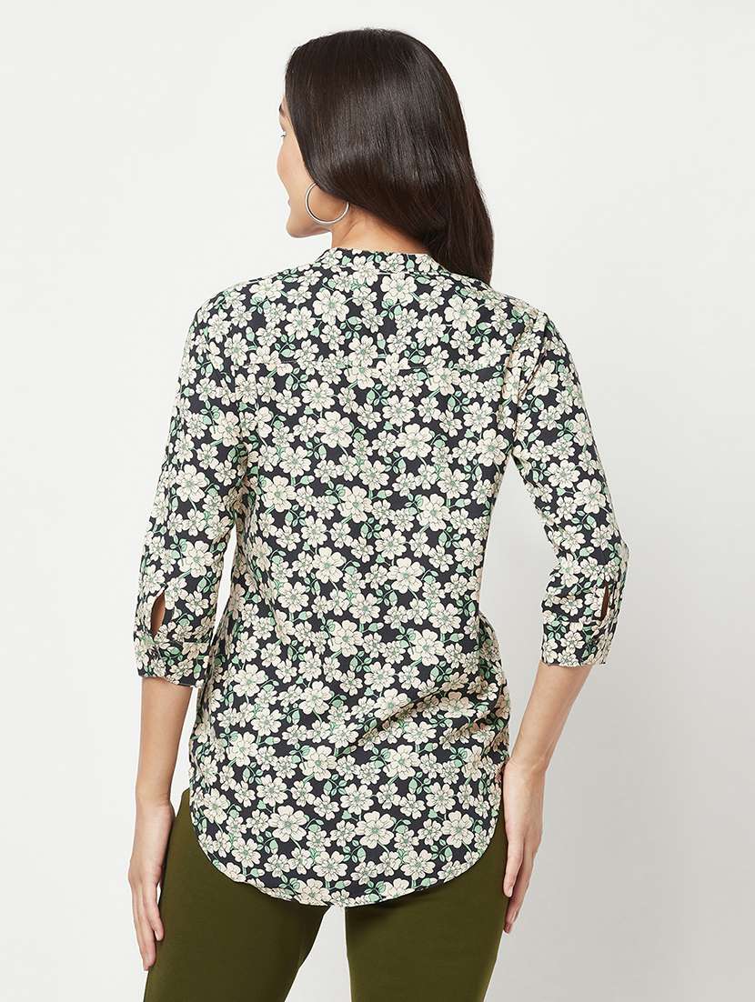 women's straight mandarin neck top - 19878265 -  Standard Image - 2