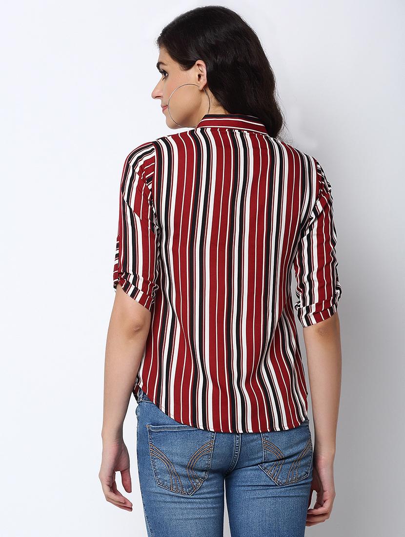 women's straight mandarin neck top - 19878392 - Standard Image - 2