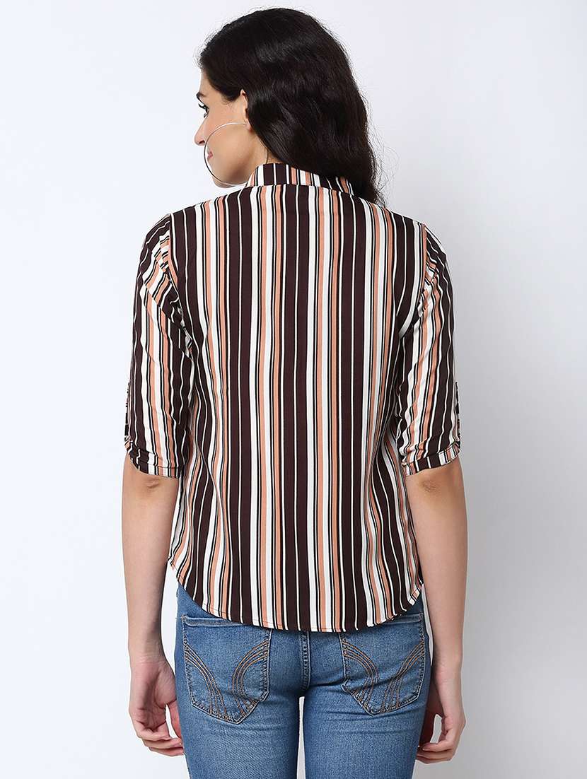 women's straight mandarin neck top - 19878394 -  Standard Image - 2