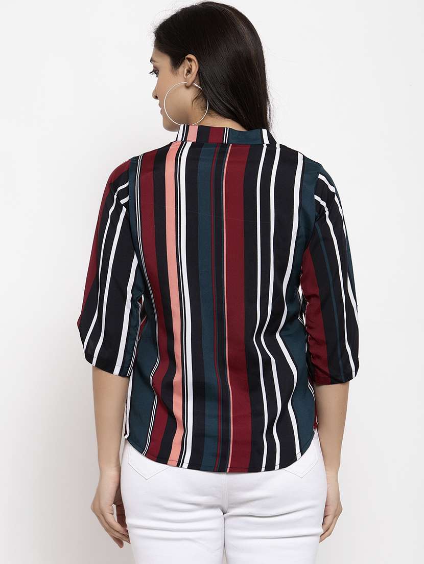 women's straight mandarin neck top - 19878414 -  Standard Image - 2