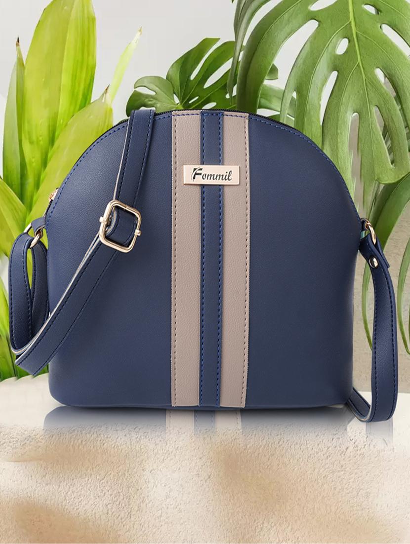 blue leatherette (pu) sling bag - 19878815 -  Zoom Image - 0