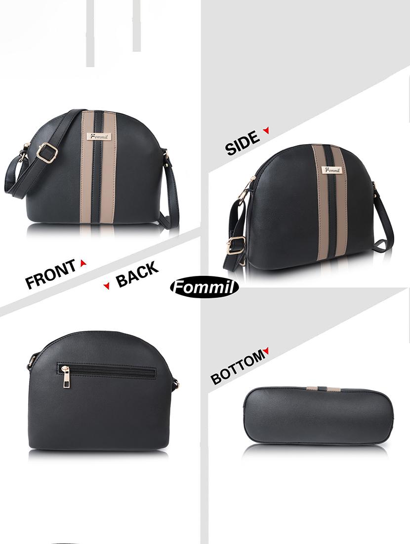 black leatherette (pu) sling bag - 19878816 - Standard Image - 2