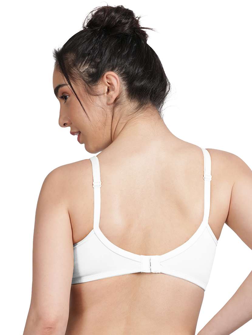 white cotton blend plunge bra - 19883192 -  Standard Image - 2