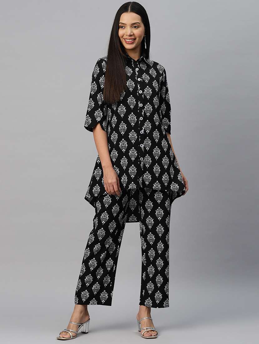 printed top and trouser set