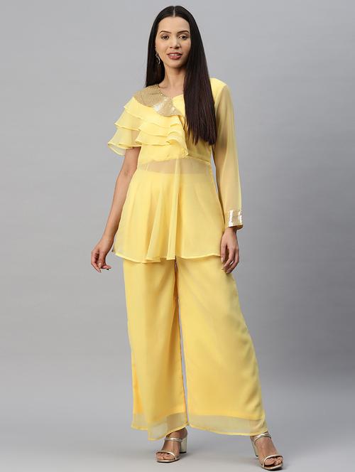 sequin work top and palazzos set co-ord - 19883387 - Standard Image - 0