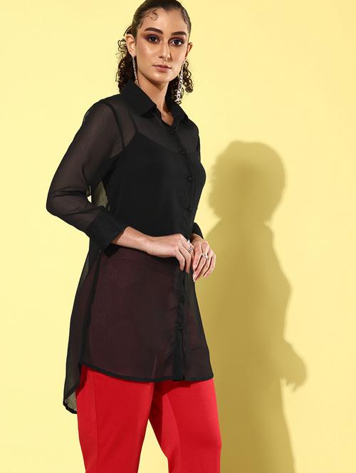 shirt collar solid regular shirt - 19889928 - Standard Image - 0