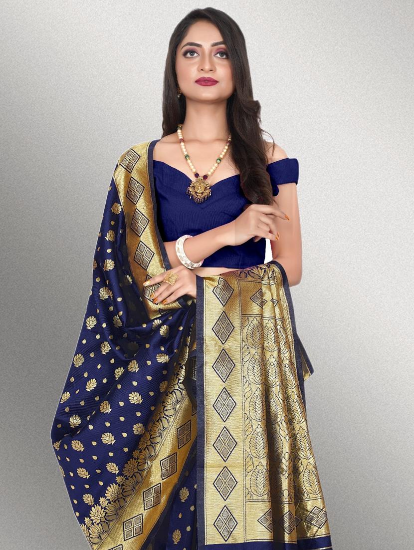 self design bordered saree with blouse - 19891800 - Standard Image - 2