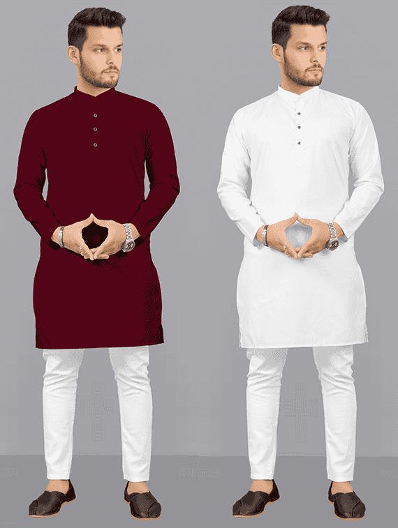 pack of 2 multi colored solid kurta pyjama set