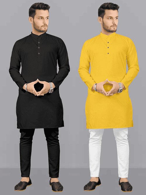 pack of 2 solid kurta pyjama sets - 19892939 - Standard Image - 0