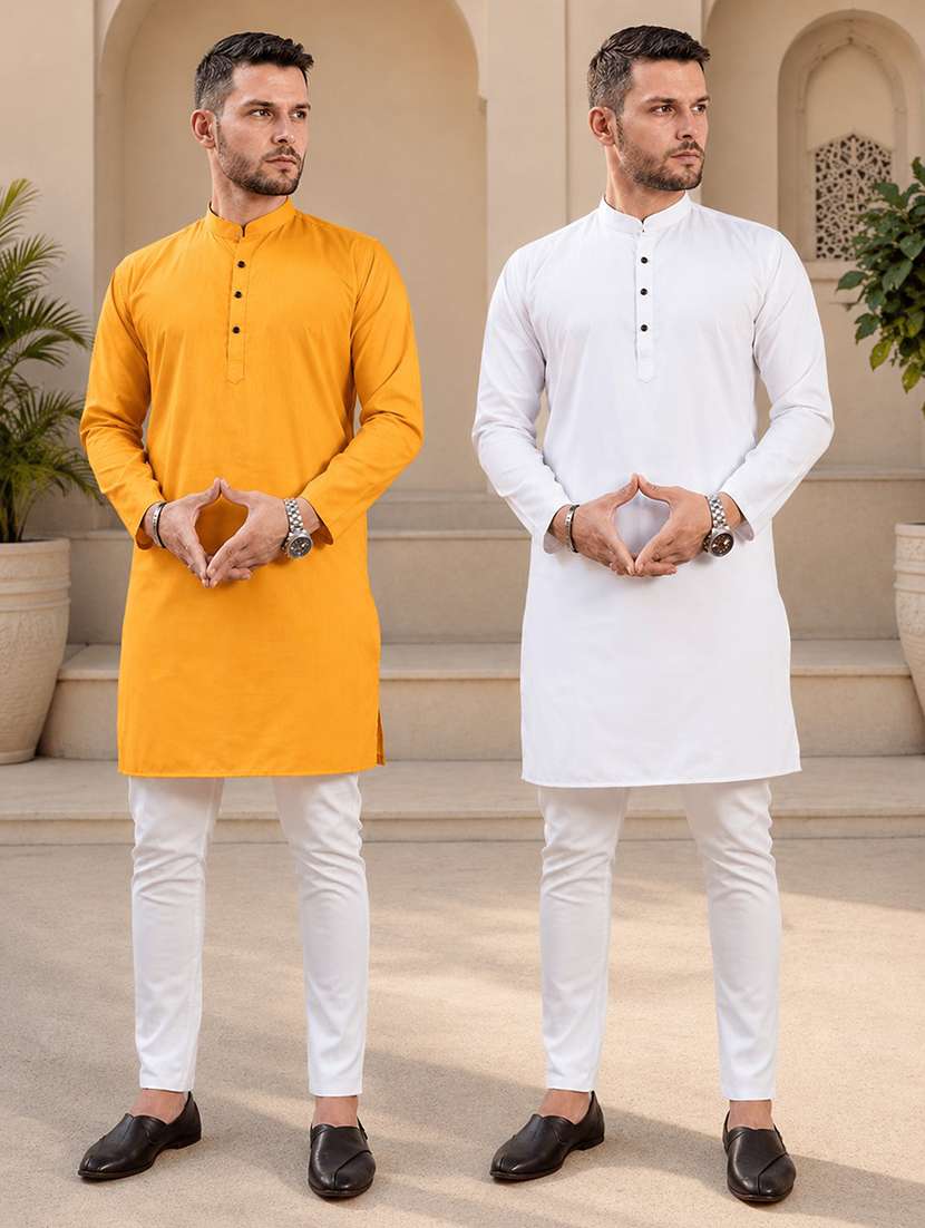 pack of 2 solid kurta pyjama sets