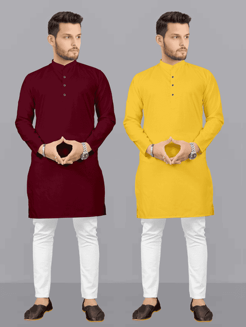 pack of 2 solid kurta pyjama sets - 19893034 - Standard Image - 0