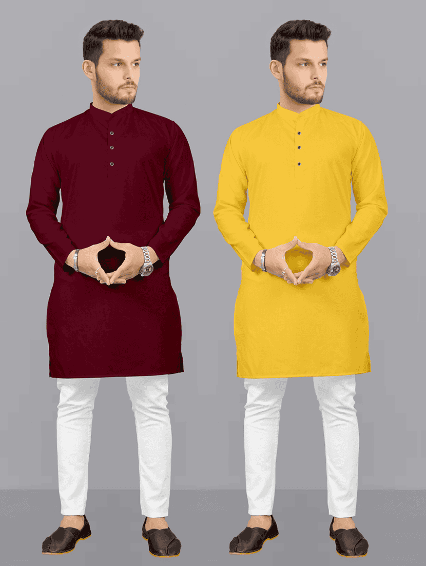 pack of 2 solid kurta pyjama sets - 19893034 - Zoom Image - 0
